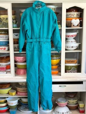 Fera Skiwear Retro 1980’s Teal Ski Suit - Size 10